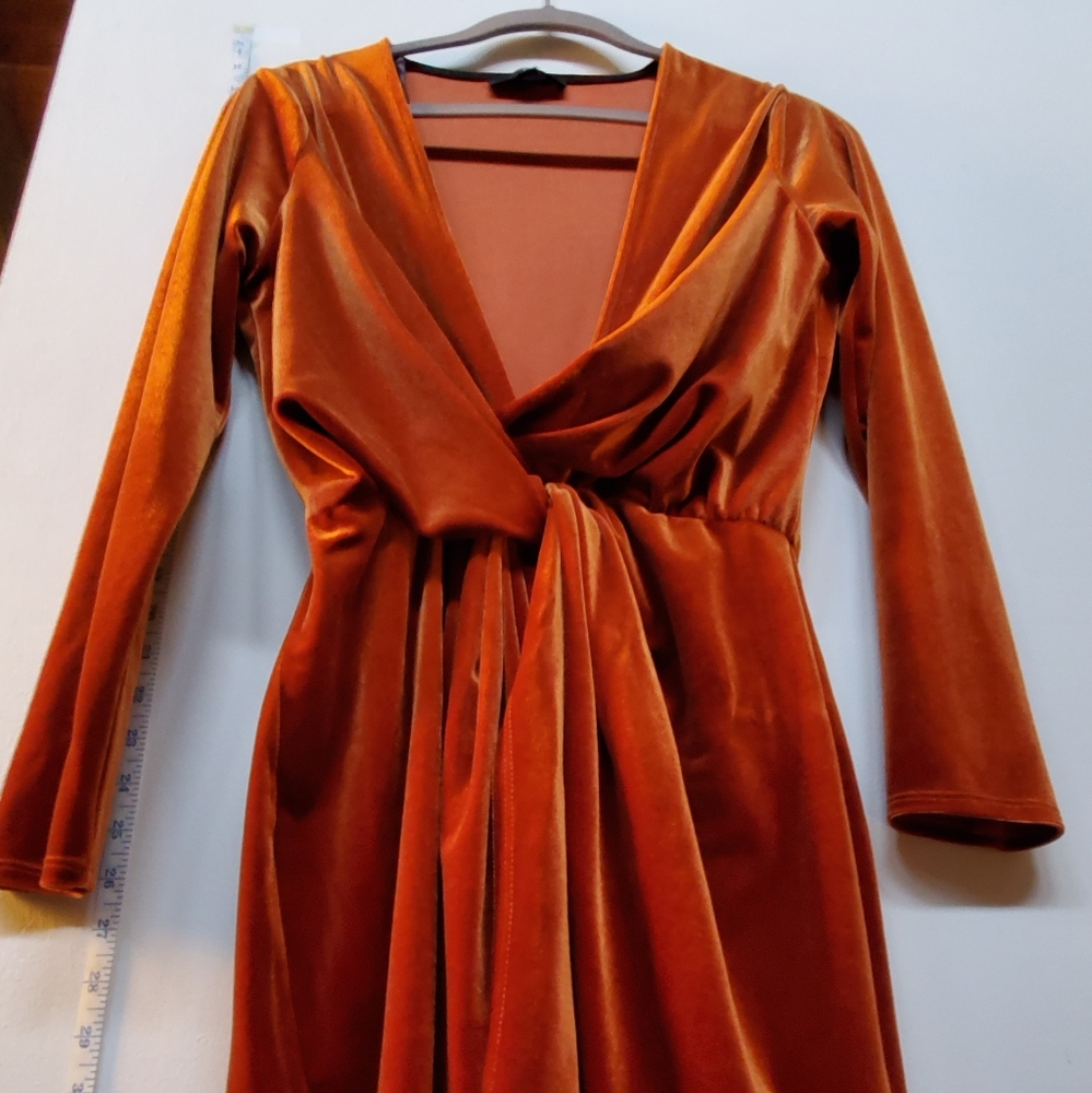 Velvet short long sleeve dress